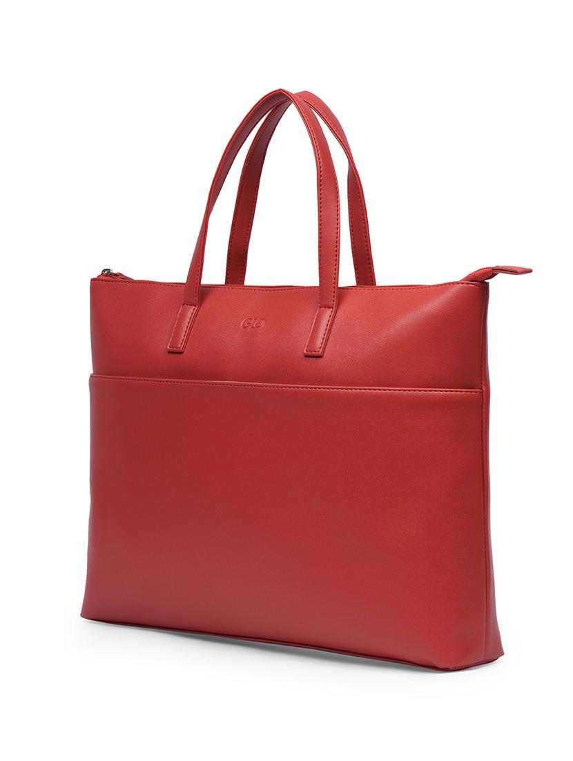 women solid leatherette handbag - 21648268 - Standard Image - 3