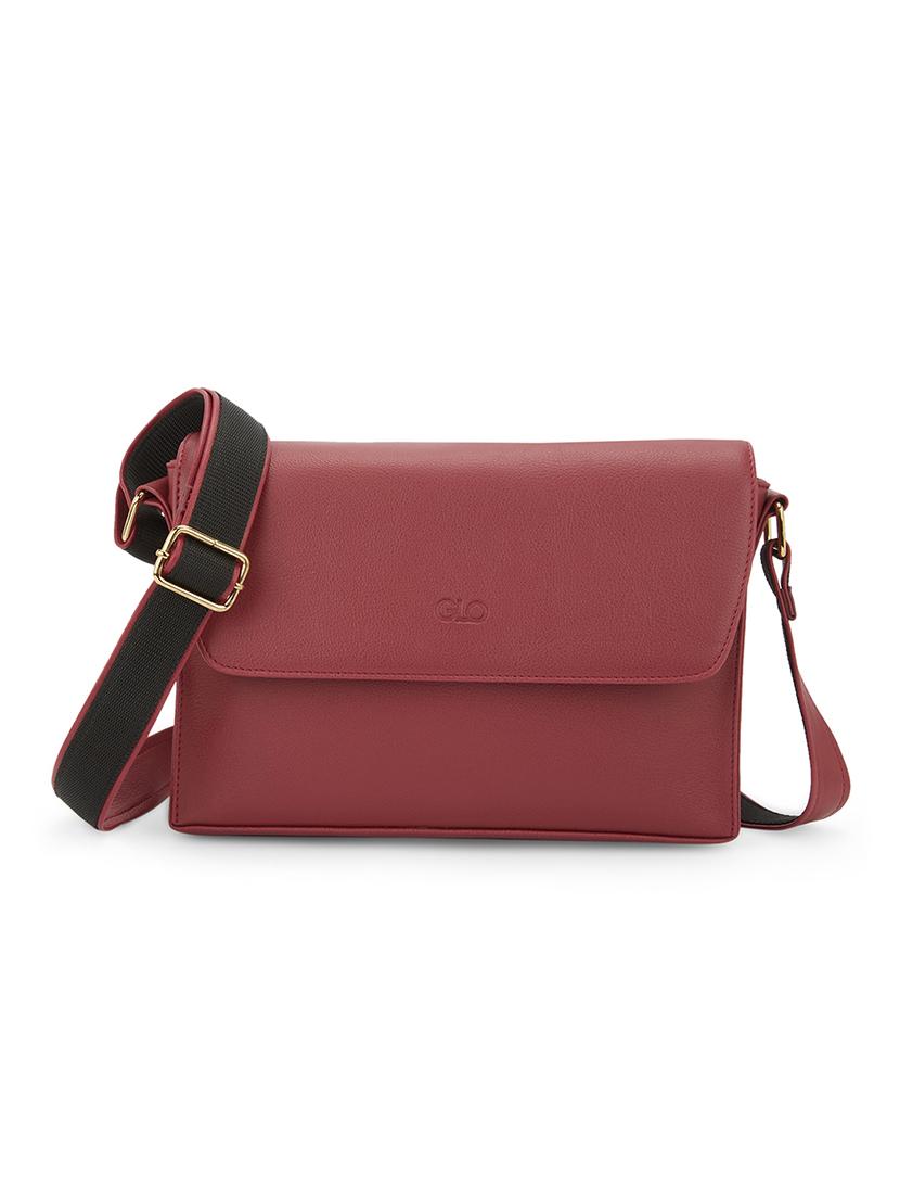 women maroon leatherette solid sling bag - 21648269 -  Zoom Image - 0
