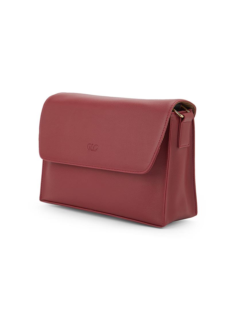 women maroon leatherette solid sling bag - 21648269 - Standard Image - 3