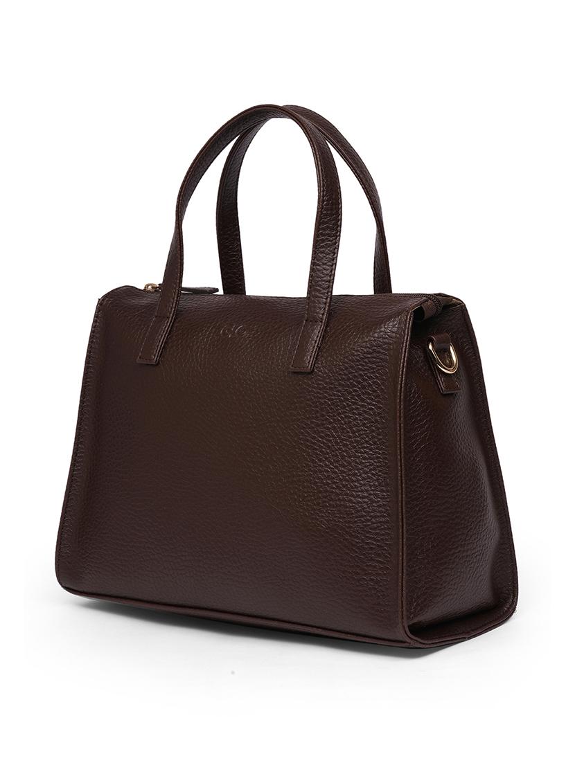 women brown leatherette textured handbag - 21648270 - Standard Image - 3