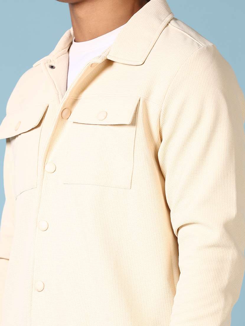 men solid long sleeve shacket - 21648464 -  Standard Image - 5