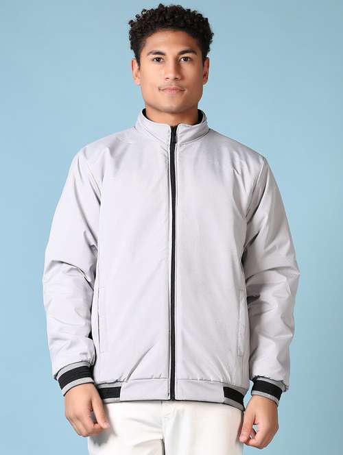 men solid long sleeve reversible bomber jacket - 21648465 -  Standard Image - 0