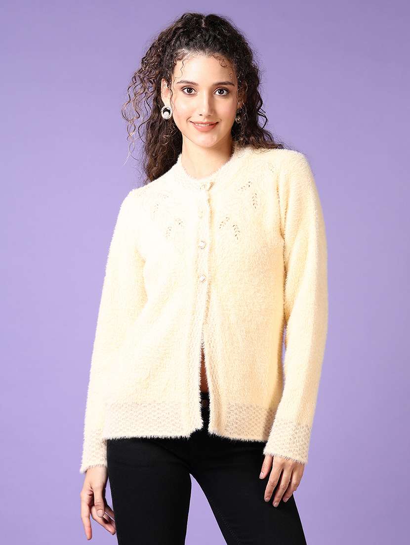 women self designed long sleeve cardigan