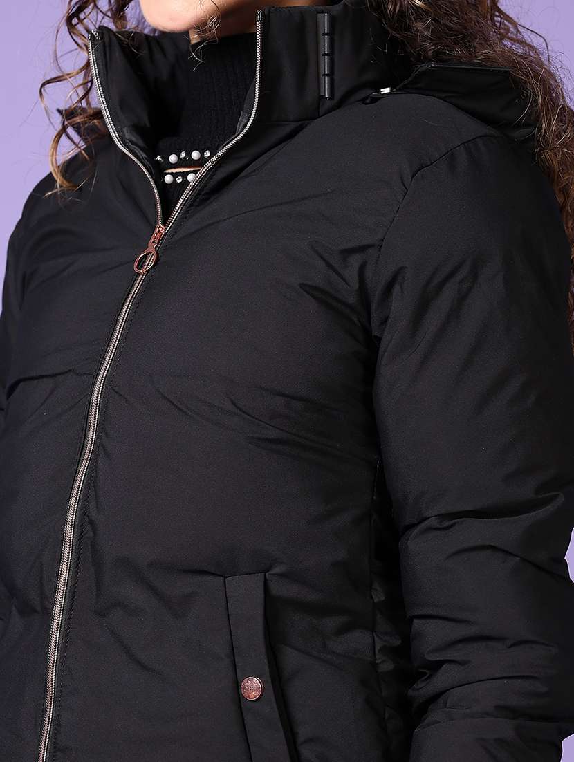 women long sleeves solid puffer jacket - 21648473 -  Standard Image - 5