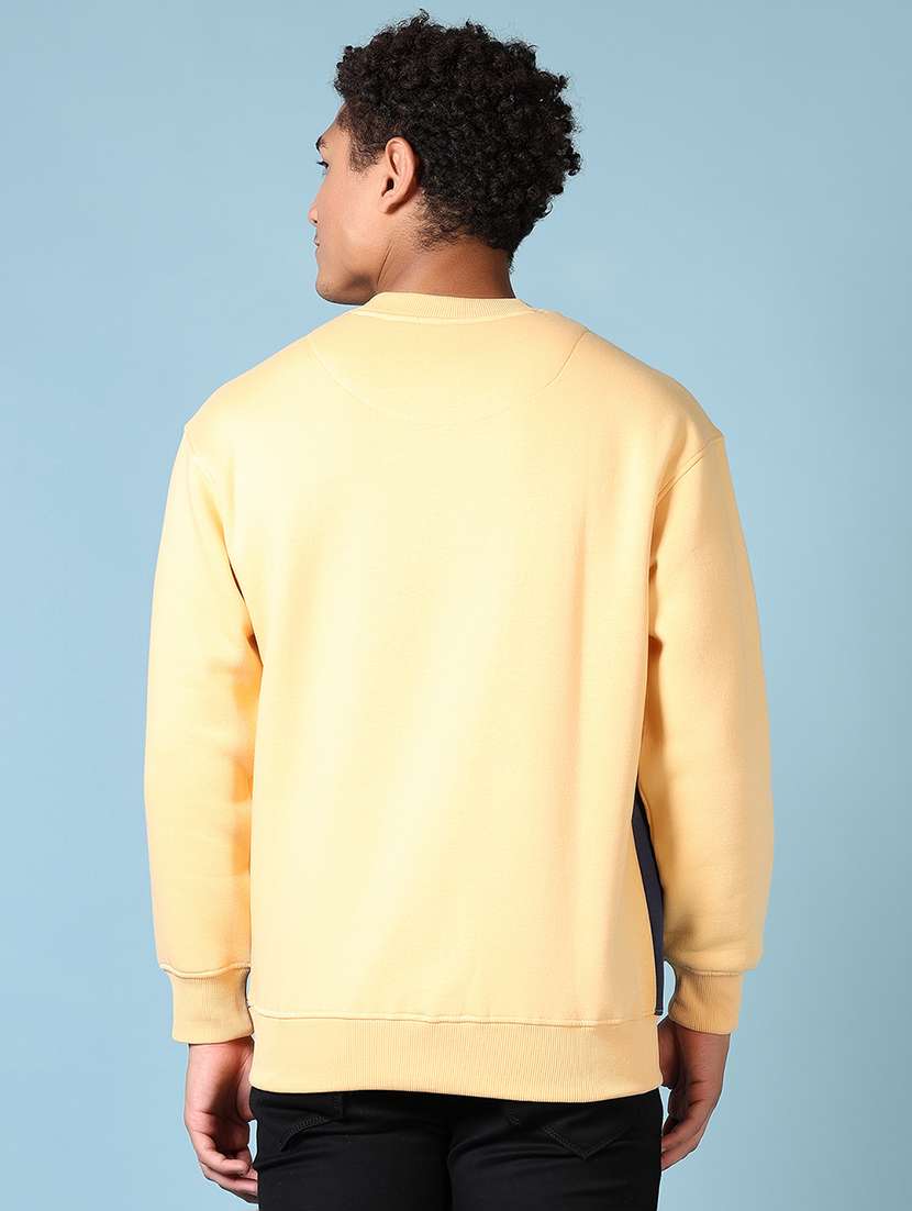 men yellow front print long sleeve sweatshirt - 21648478 -  Standard Image - 3