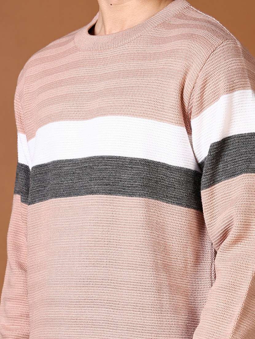 men color block long sleeve pullover - 21648501 -  Standard Image - 5