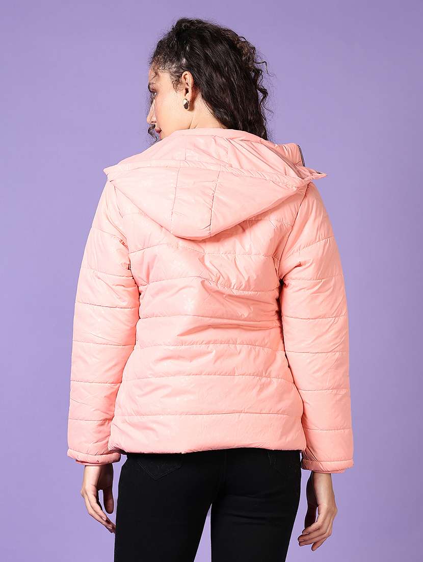 women long sleeves solid puffer jacket - 21648542 -  Standard Image - 3