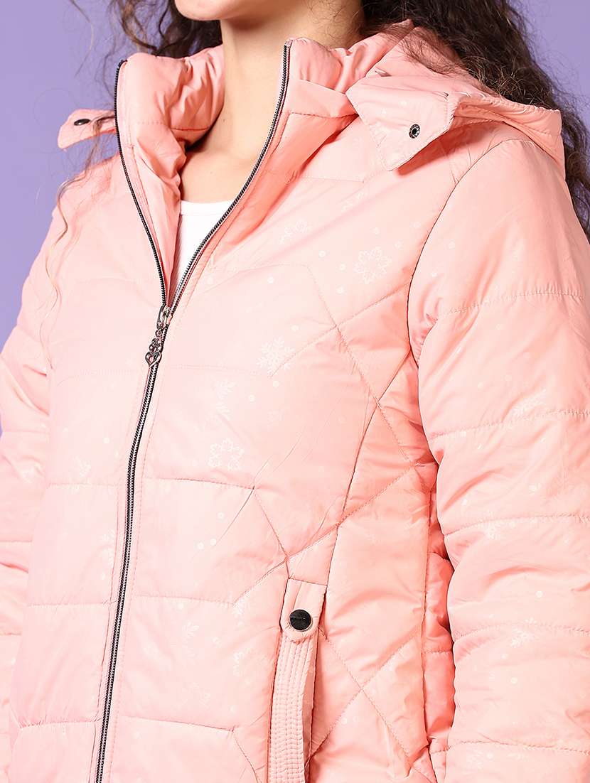 women long sleeves solid puffer jacket - 21648542 -  Standard Image - 5