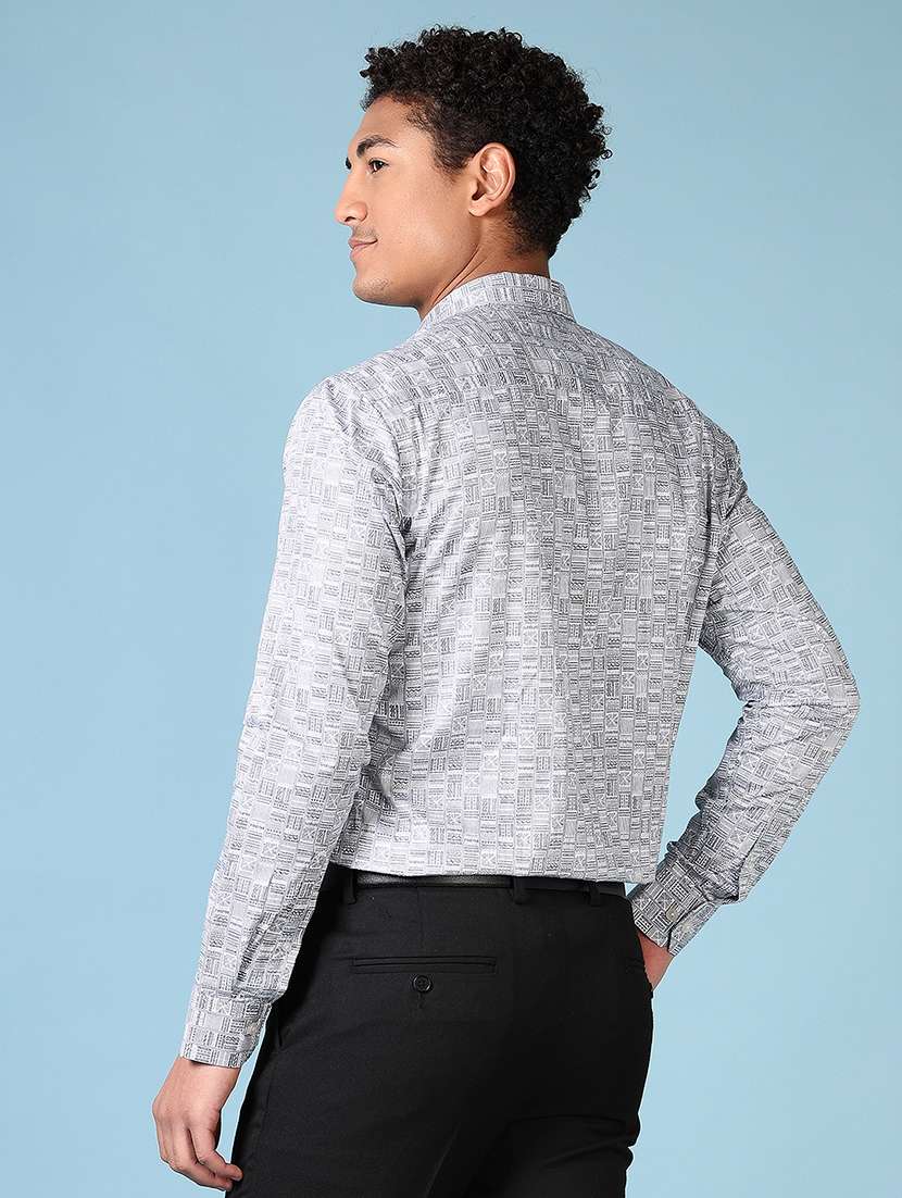 men long sleeves printed formal shirt - 21648555 - Standard Image - 3