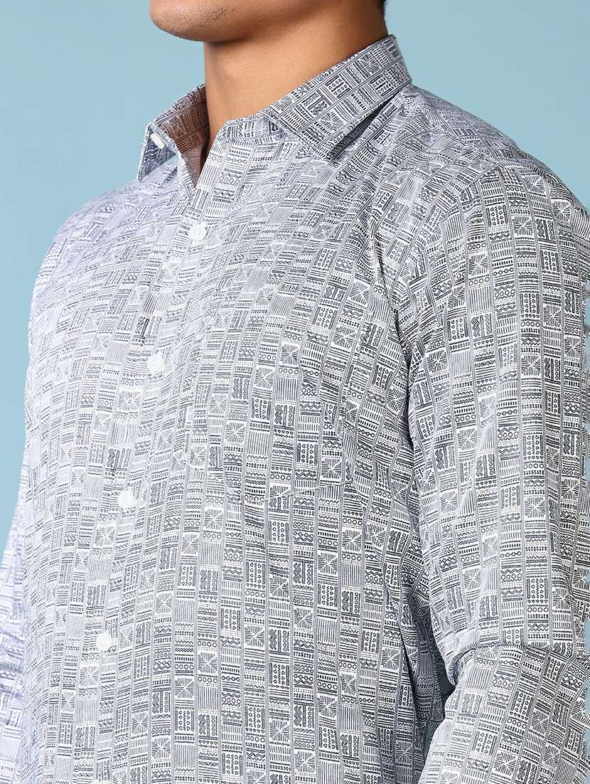 men long sleeves printed formal shirt - 21648555 - Standard Image - 5