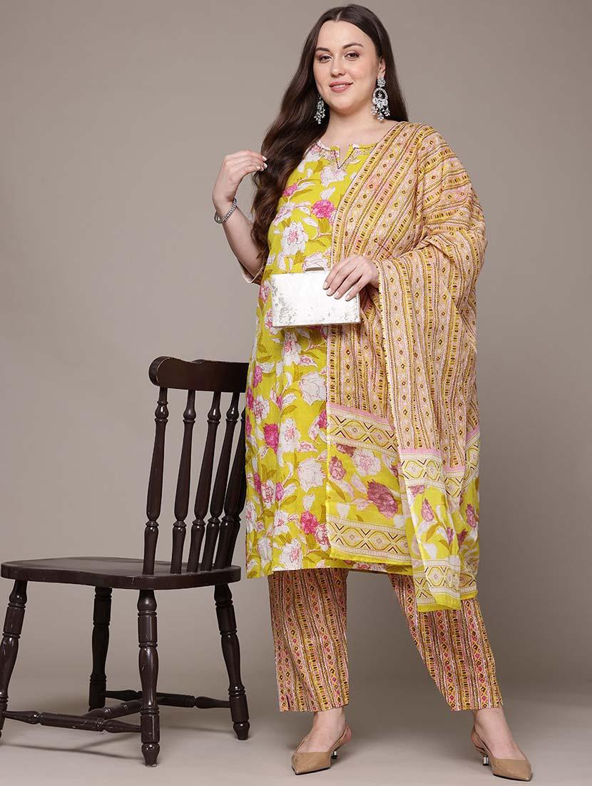 women three quarter sleeve kurta pant with dupatta set - 21648680 - Standard Image - 3