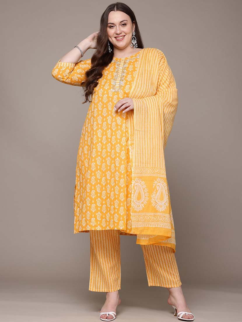 women three quarter sleeve kurta pant with dupatta set - 21648696 - Zoom Image - 0