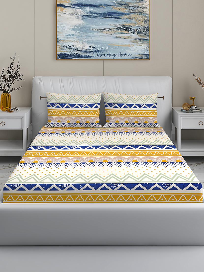 quirky home fantasy premium cotton blend 180 tc king flat double wrinklefree bedsheet with 2 pillow covers - 21648716 - Zoom Image - 0
