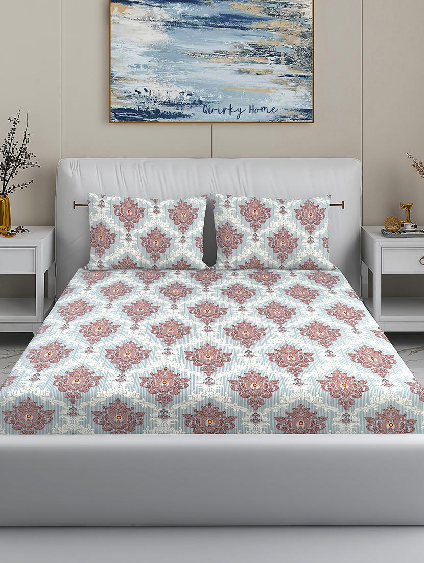 quirky home fantasy premium cotton blend 180 tc king flat double wrinklefree bedsheet with 2 pillow covers - 21648717 -  Zoom Image - 0