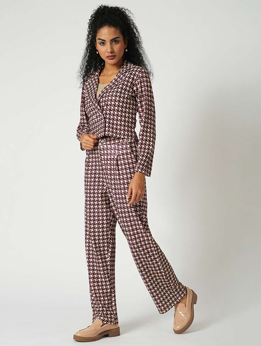 women printed blazer and trouser co-ord set - 21648741 -  Zoom Image - 0
