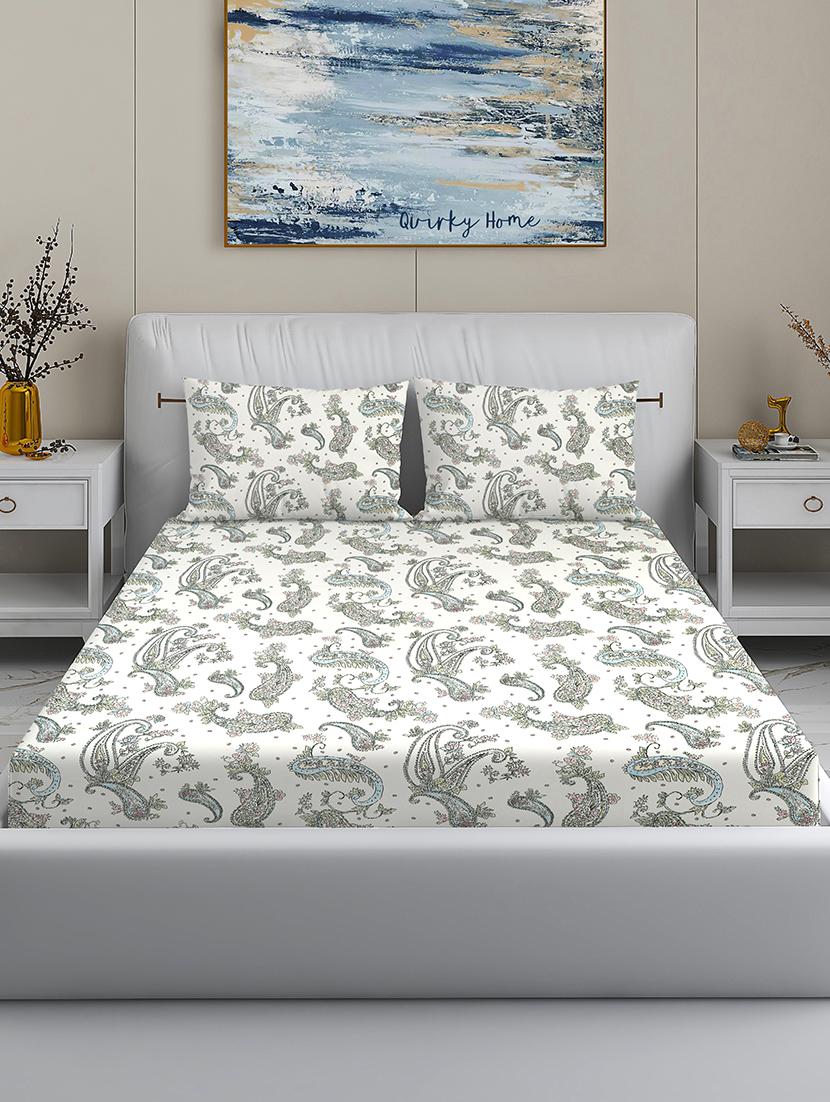 quirky home rome premium cotton blend 180 tc king flat double wrinklefree bedsheet with 2 pillow covers - 21648763 - Zoom Image - 0
