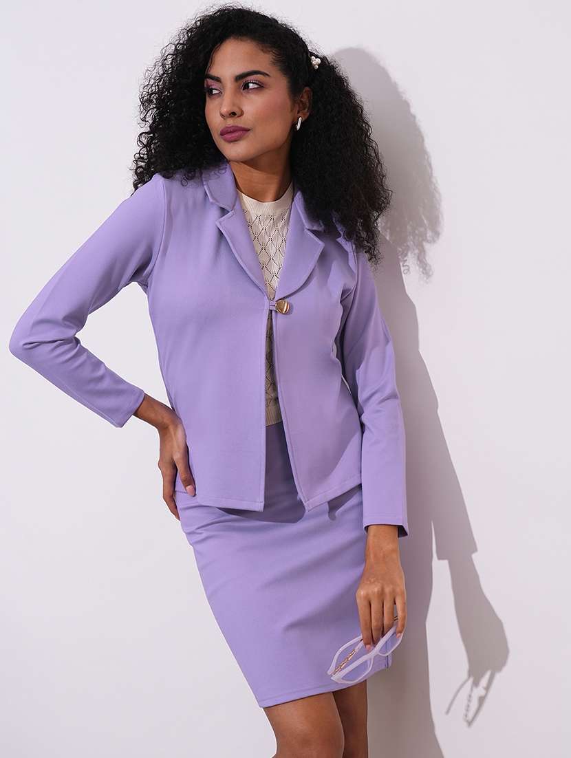 women solid long sleeve formal blazer - 21648770 - Zoom Image - 0
