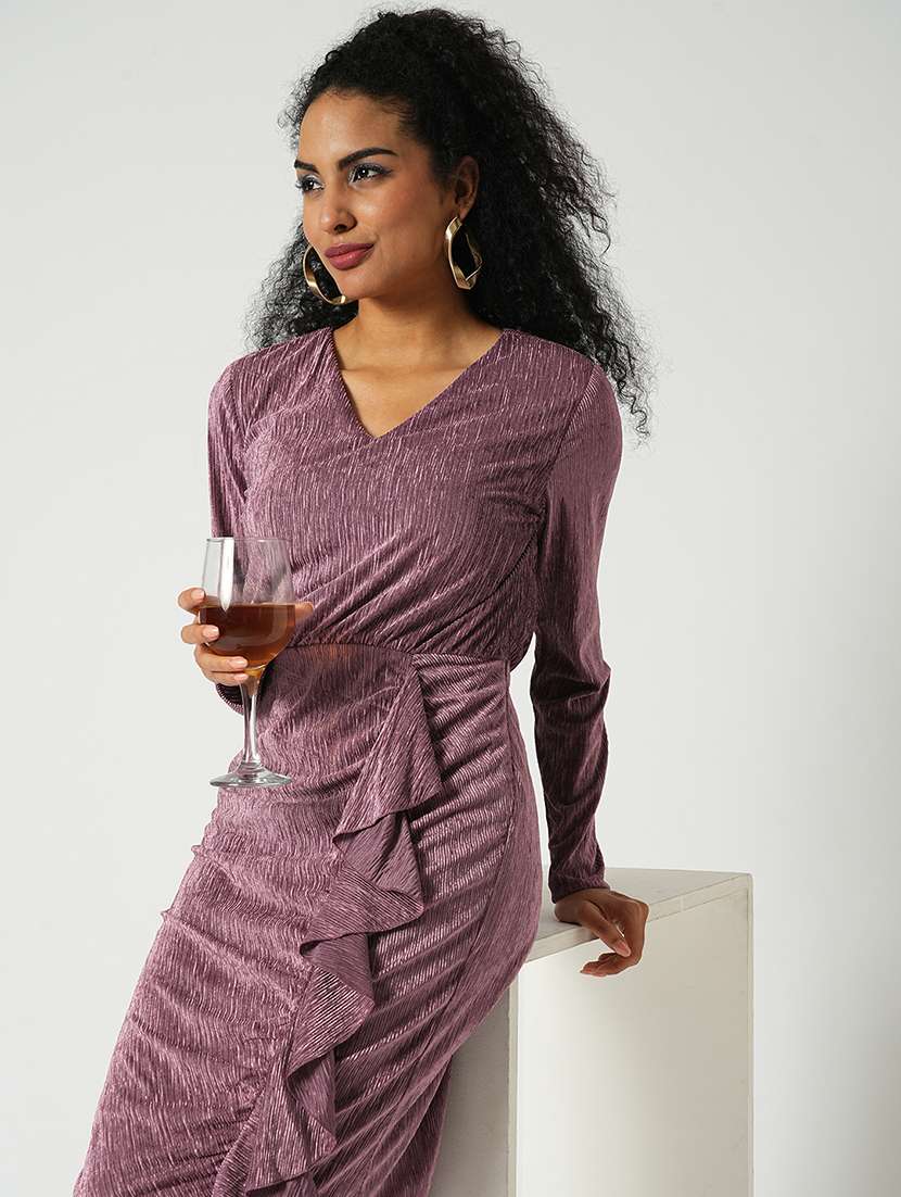 women self designed long sleeves bodycon dress - 21648786 - Standard Image - 3
