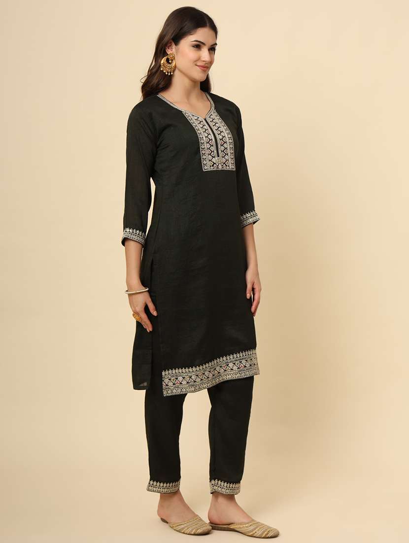 women three quarter sleeve kurta pant with dupatta set - 21648791 - Standard Image - 3