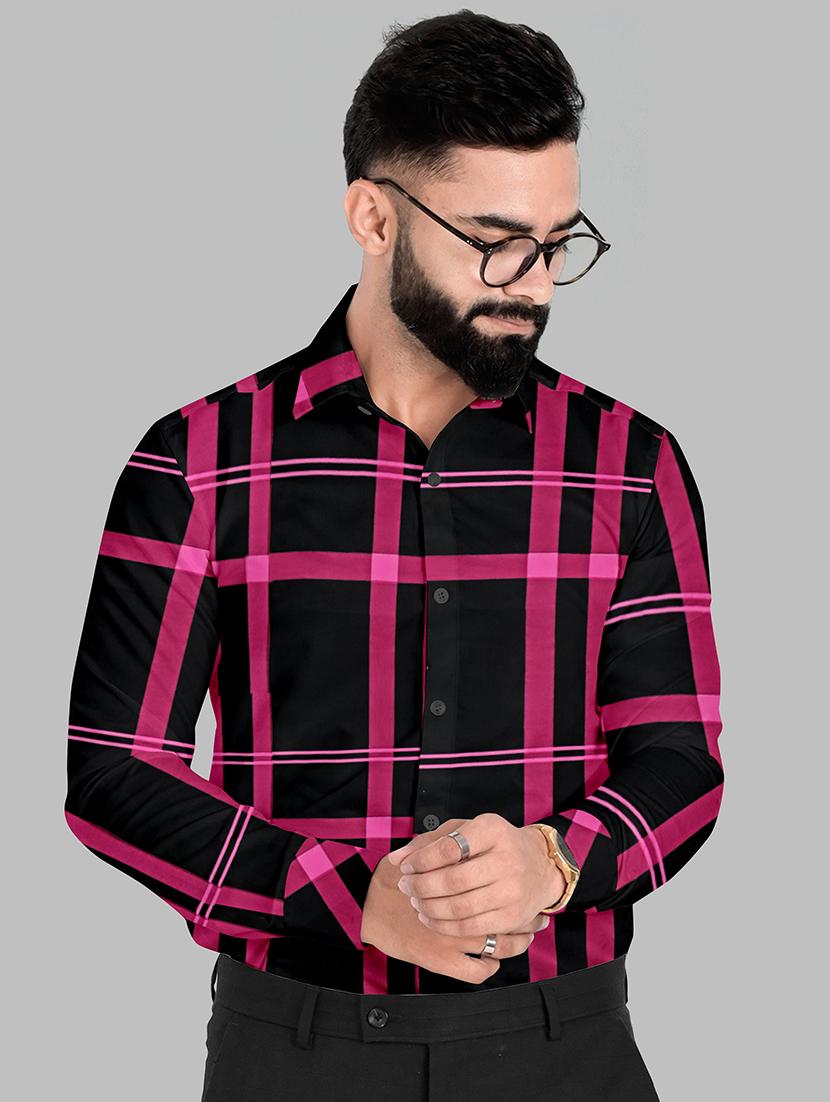 men checks long sleeve formal shirt - 21648805 - Zoom Image - 0