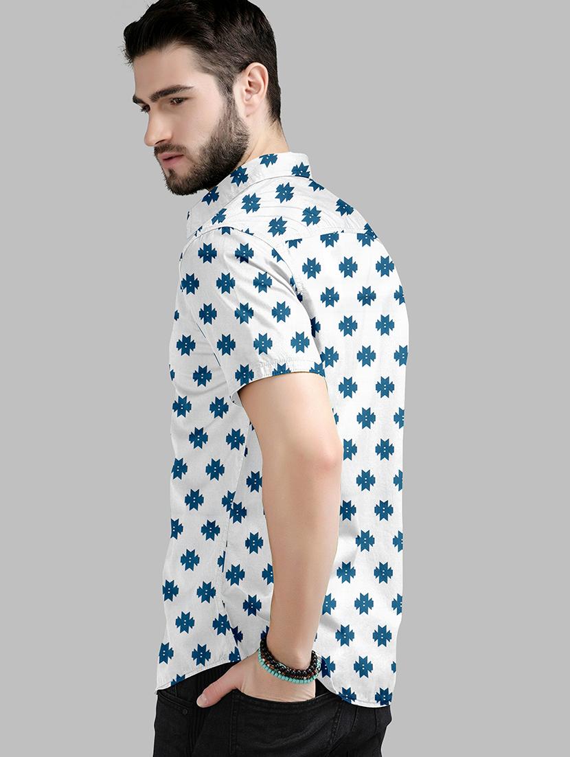 men geometric printed short sleeve casual shirt - 21648808 - Standard Image - 3