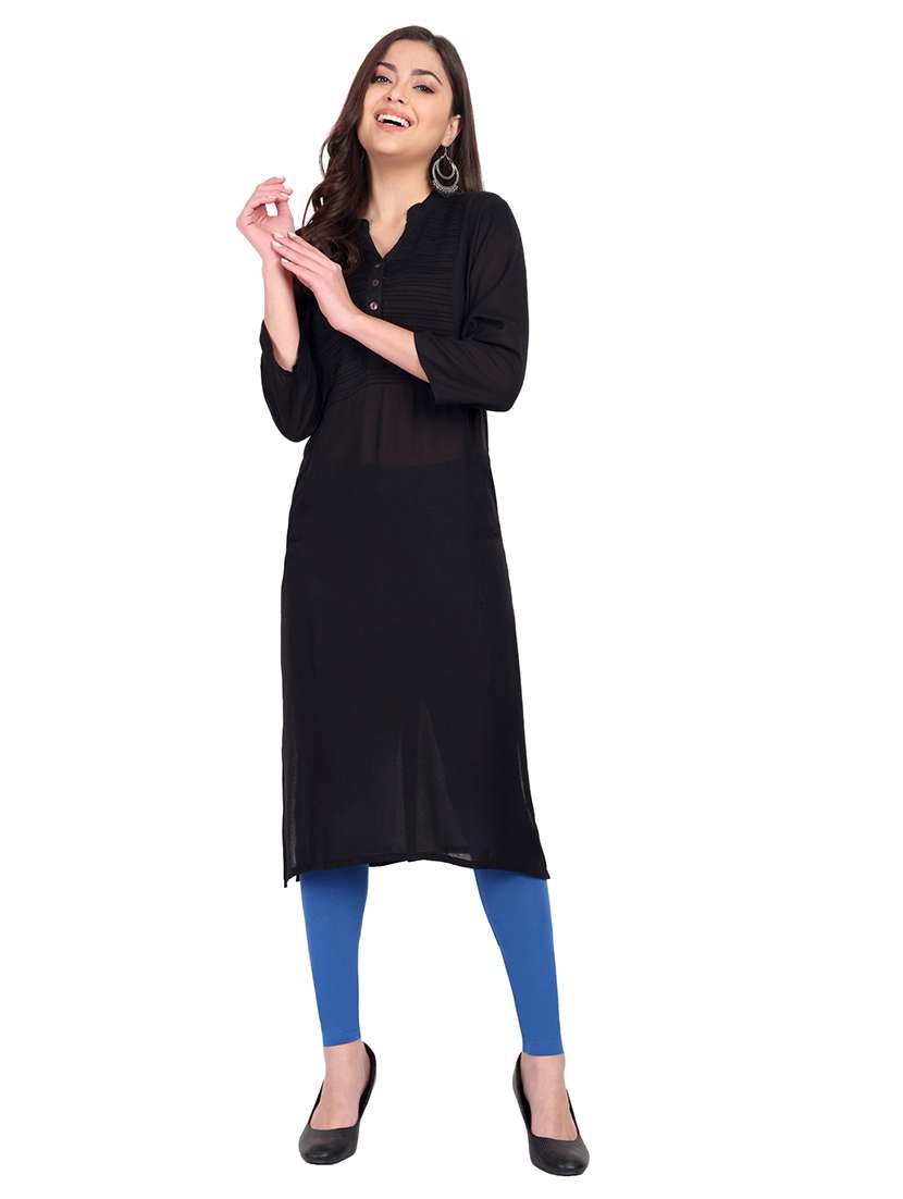 women plain mid rise ankle length leggings - 21648817 - Standard Image - 3