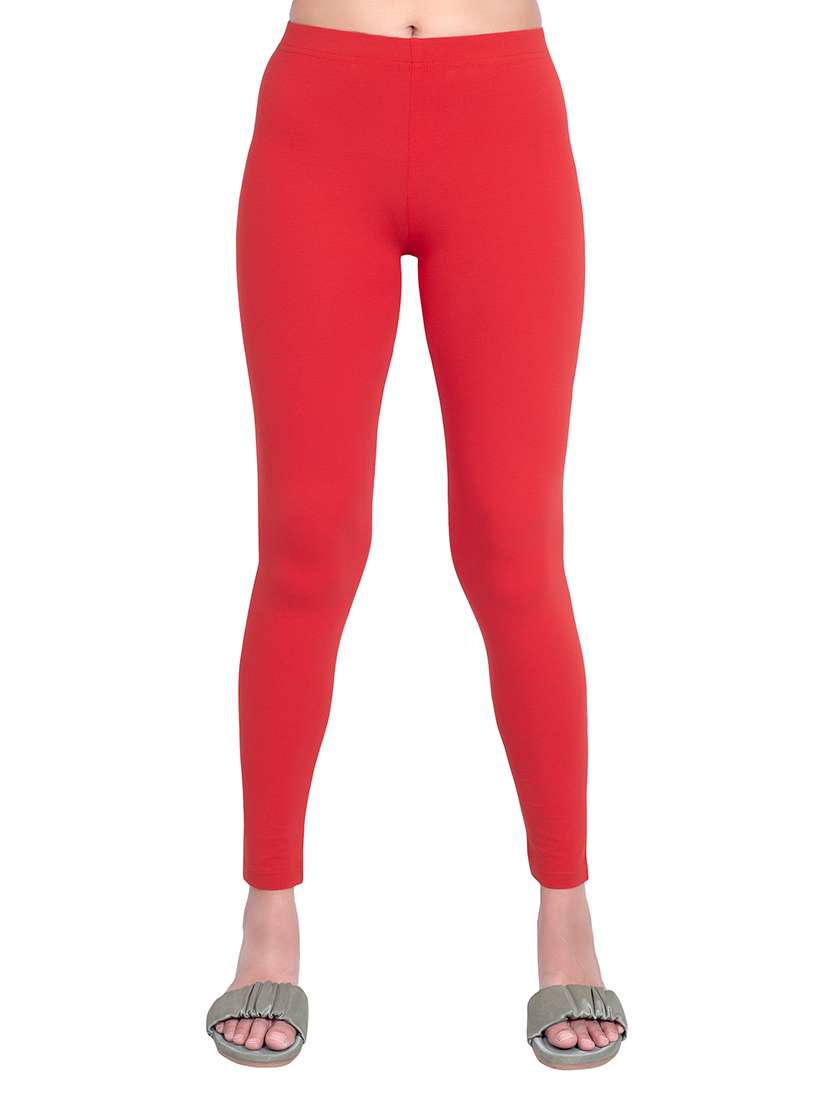 women plain mid rise ankle length leggings - 21648821 - Zoom Image - 0