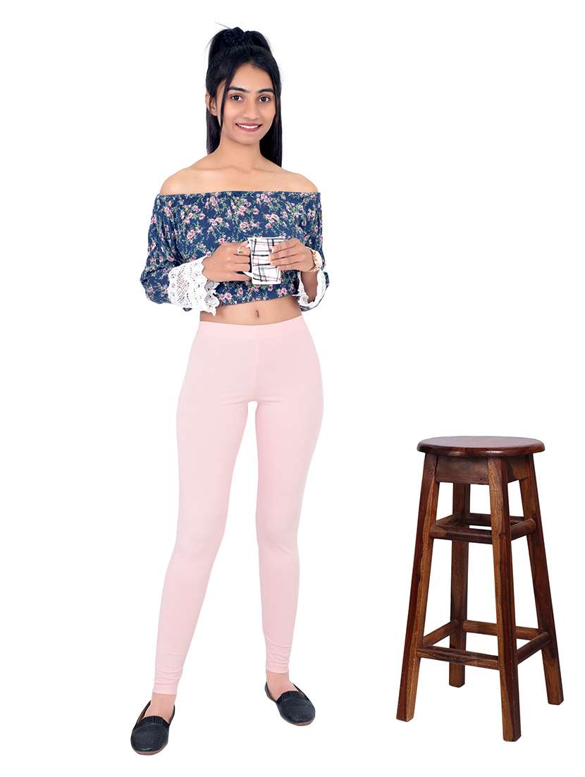 women plain mid rise ankle length leggings - 21648833 -  Standard Image - 3