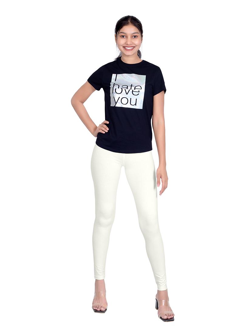 women plain mid rise ankle length leggings - 21648835 - Standard Image - 3