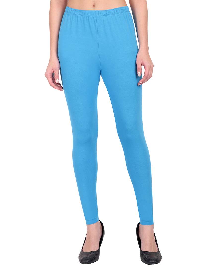 women plain mid rise ankle length leggings - 21648839 -  Zoom Image - 0