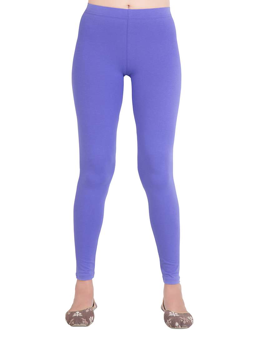 women plain mid rise ankle length leggings - 21648856 -  Zoom Image - 0