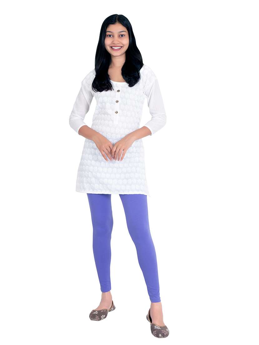 women plain mid rise ankle length leggings - 21648856 -  Standard Image - 3