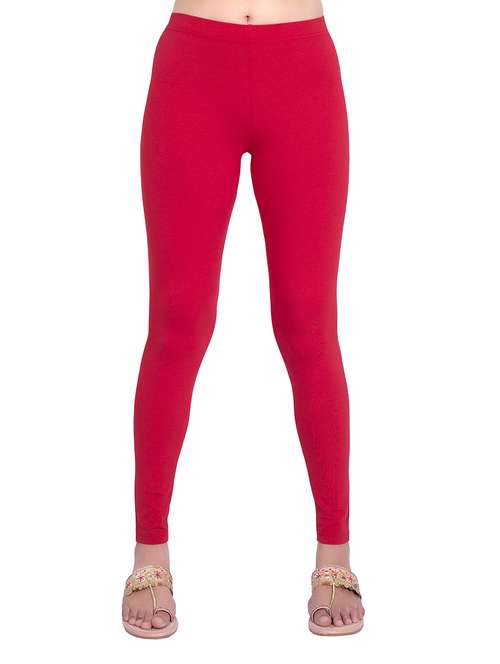 women plain mid rise ankle length leggings - 21648857 -  Standard Image - 0