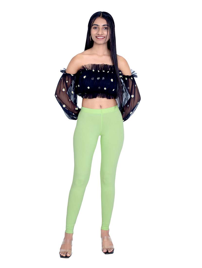 women plain mid rise ankle length leggings - 21648860 -  Standard Image - 3