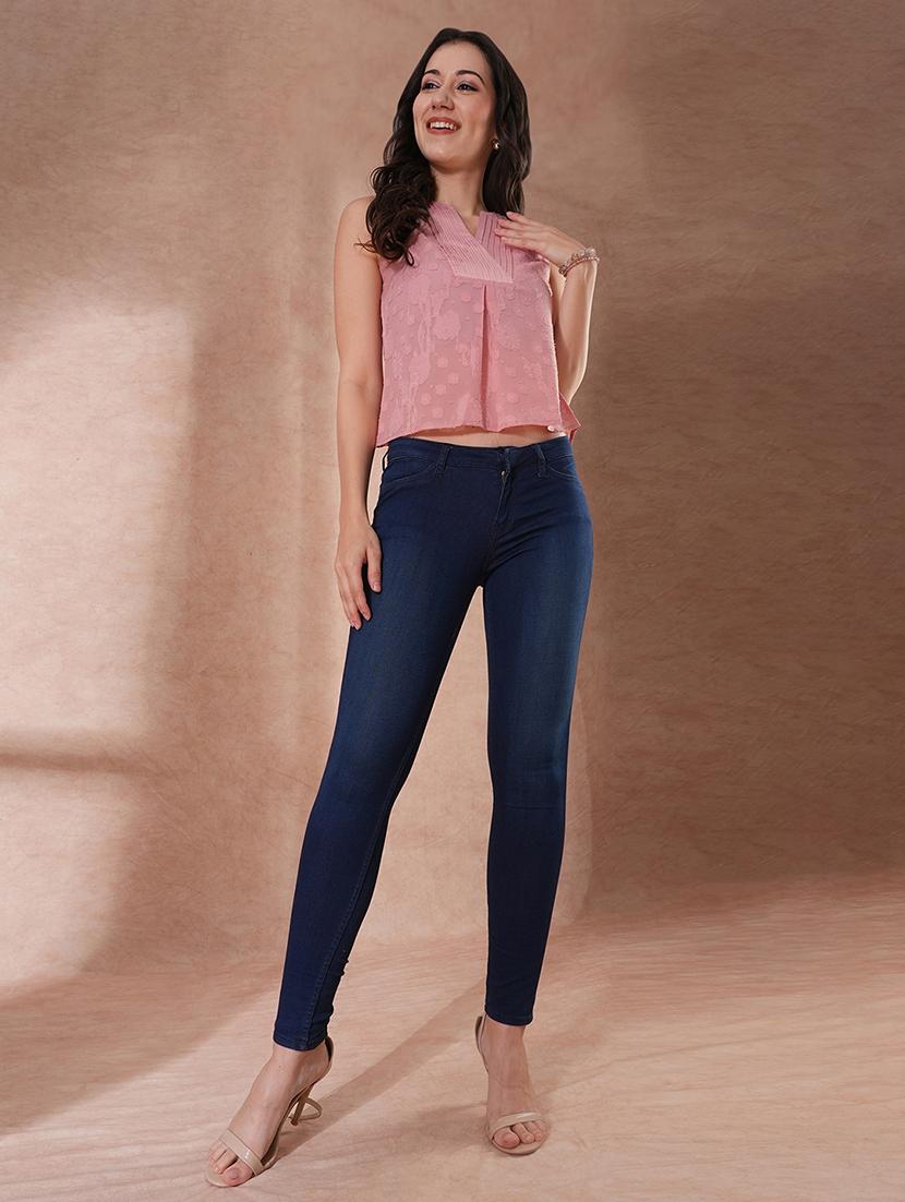 globus women pink self-design floral print v-neck party top - 21648885 - Standard Image - 3