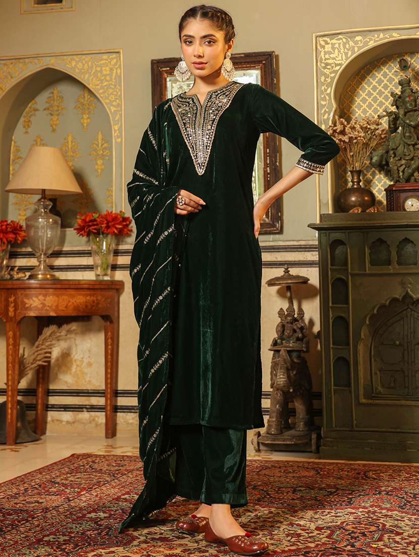 women embroidered kurta pant set with duaptta - 21648924 -  Zoom Image - 0