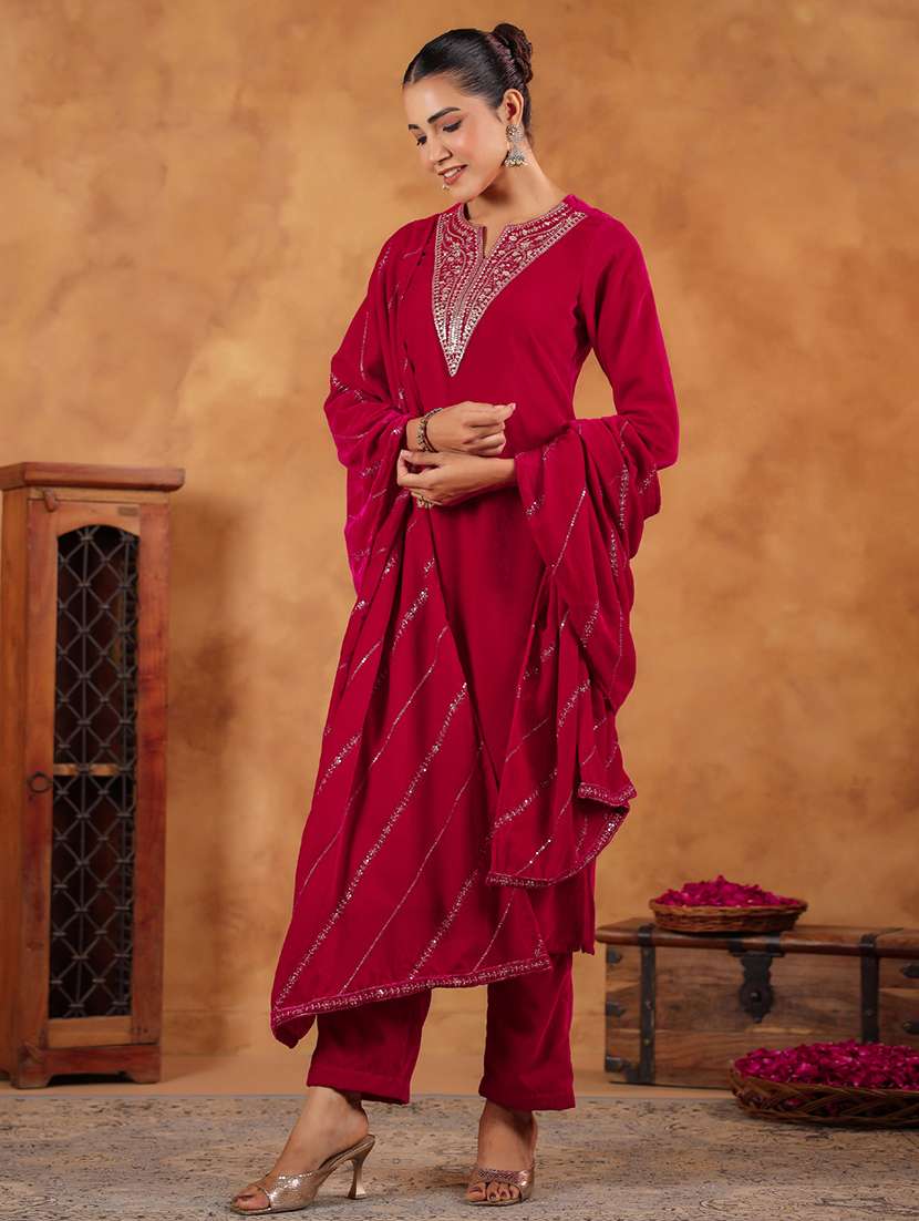 women embroidered kurta pant set with duaptta - 21648928 -  Standard Image - 3