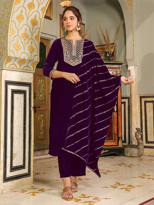 women embroidered kurta pant set with duaptta - 21648930 -  Standard Image - 0