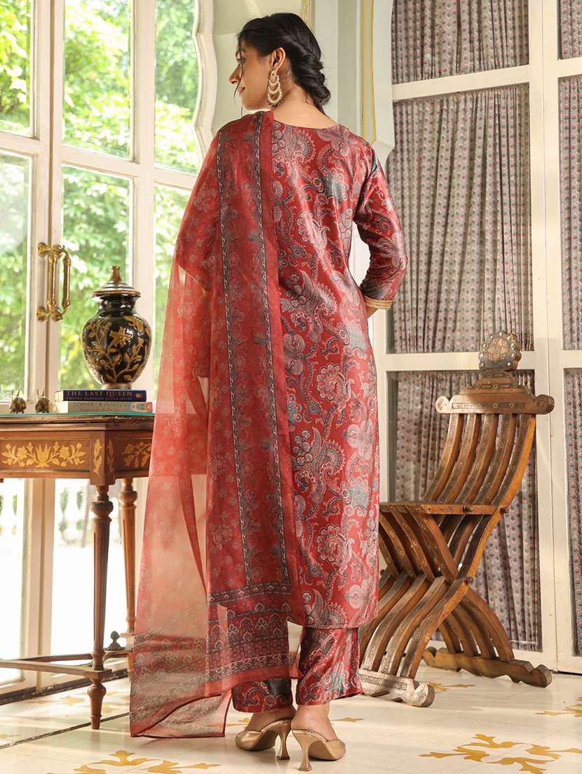 Women Floral Kurta Palazzo Set With Dupatta - 21648931 -  Standard Image - 3