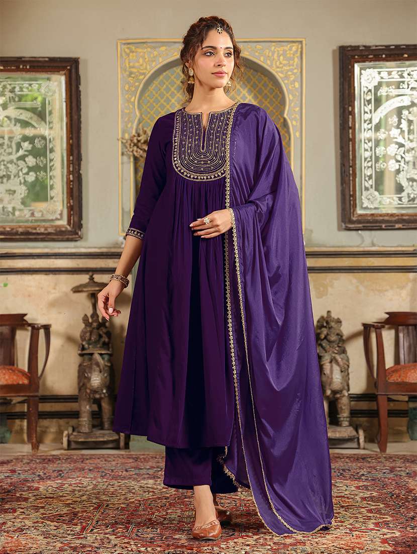 women embroidered kurta pant set with duaptta - 21648935 - Zoom Image - 0