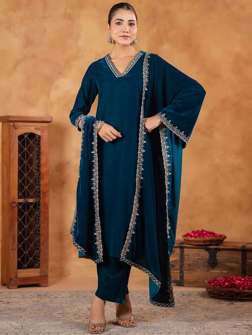 women embroidered kurta pant set with duaptta - 21648937 - Standard Image - 0