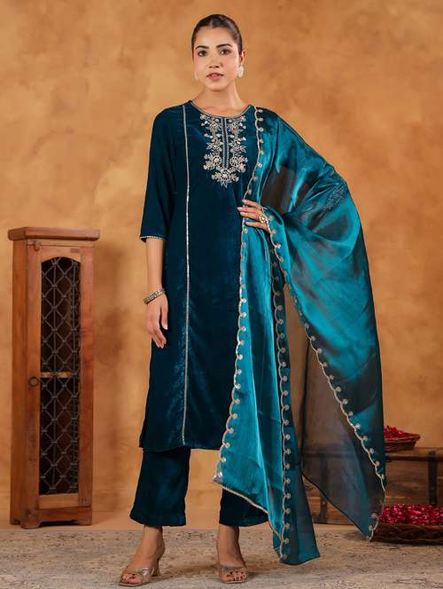 women embroidered kurta pant set with duaptta - 21648946 - Standard Image - 0