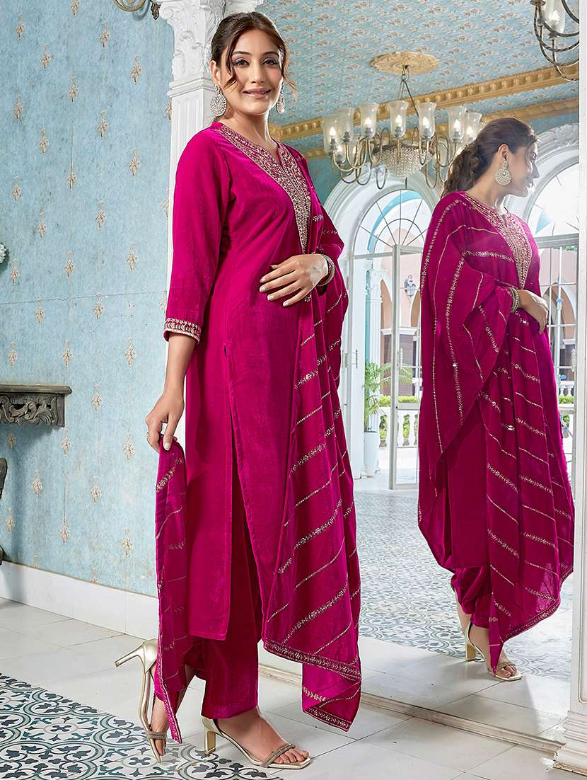 women embroidered kurta pant set with duaptta - 21648951 - Standard Image - 3