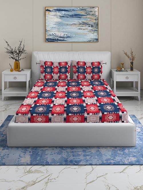 quirky home fantasy premium cotton blend 180 tc queen flat double wrinklefree bedsheet with 2 pillow covers - 21648959 - Standard Image - 0
