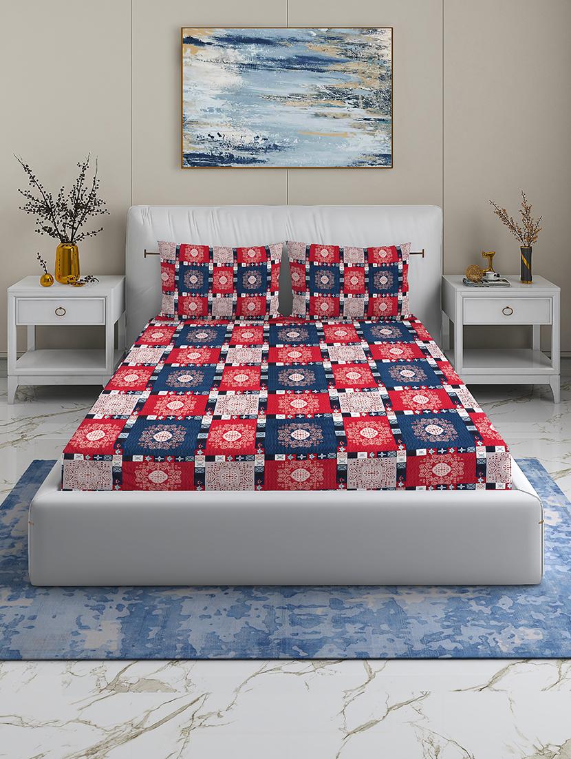 quirky home fantasy premium cotton blend 180 tc queen flat double wrinklefree bedsheet with 2 pillow covers - 21648959 - Zoom Image - 0