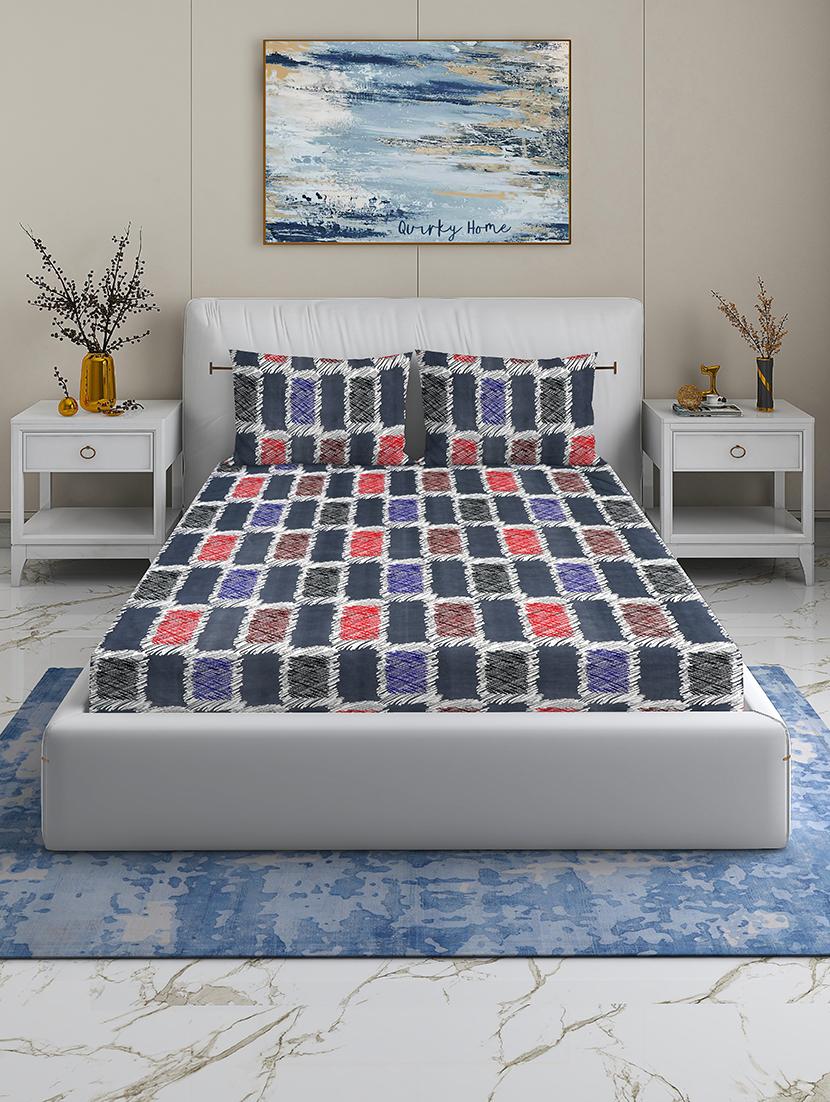 quirky home fantasy premium cotton blend 180 tc queen flat double wrinklefree bedsheet with 2 pillow covers - 21649115 - Zoom Image - 0