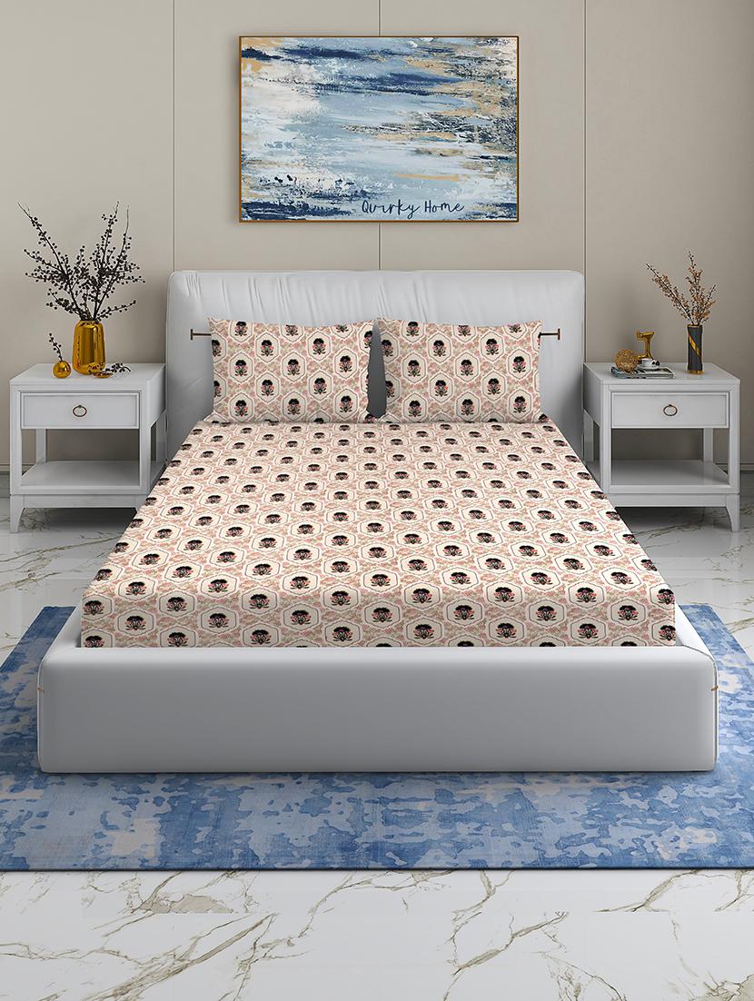 quirky home fantasy premium cotton blend 180 tc queen flat double wrinklefree bedsheet with 2 pillow covers - 21649123 - Zoom Image - 0