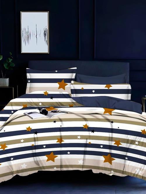 quirky home fantasy premium cotton blend 180 tc queen fitted double wrinklefree bedsheet with 2 pillow covers - 21649166 -  Standard Image - 0
