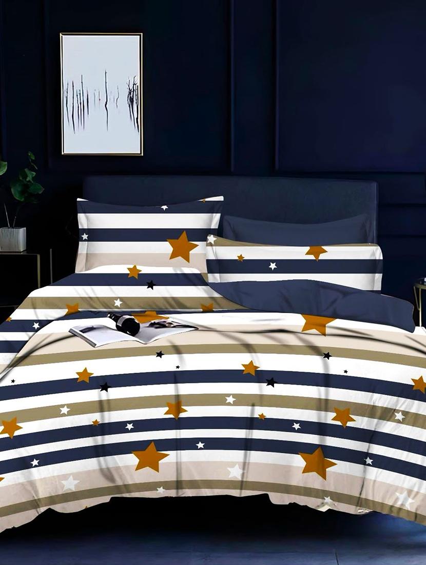 quirky home fantasy premium cotton blend 180 tc queen fitted double wrinklefree bedsheet with 2 pillow covers - 21649166 -  Zoom Image - 0