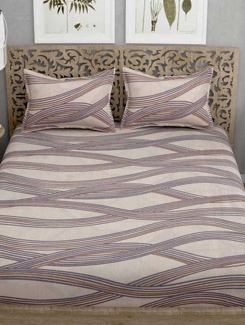 quirky home fantasy premium cotton blend 180 tc queen fitted double wrinklefree bedsheet with 2 pillow covers - 21649177 - Standard Image - 0